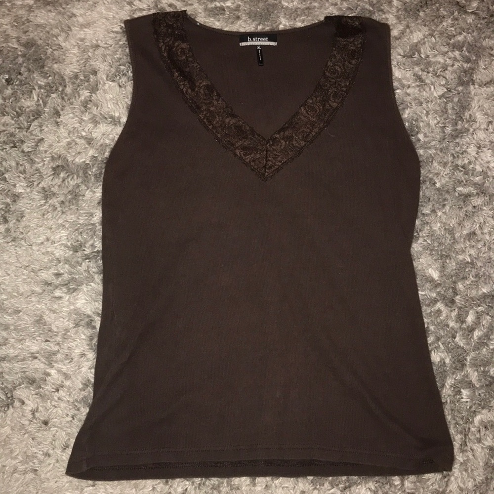 A dark brown tank top